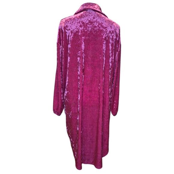 SHEIN High Low Button Front Velvet Dress Sz L - Picture 4 of 9